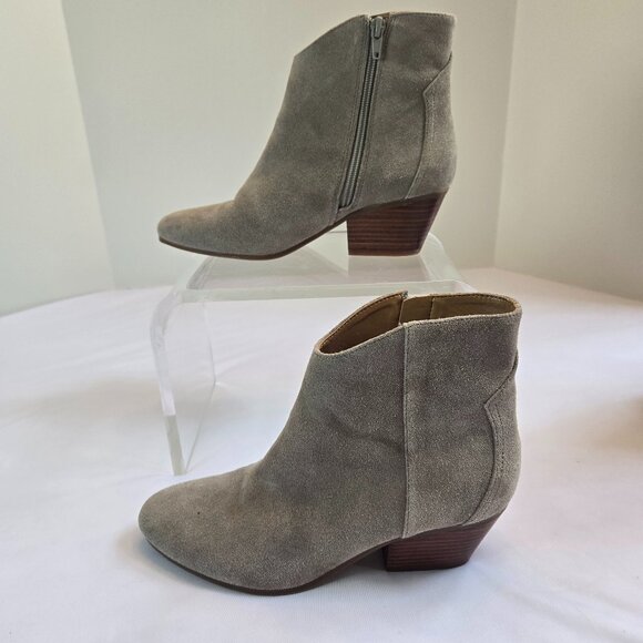 NINE WEST Women's Cowgirl Tristan Western Suede Ankle Boots  Sz: 7 Gray - Picture 3 of 11